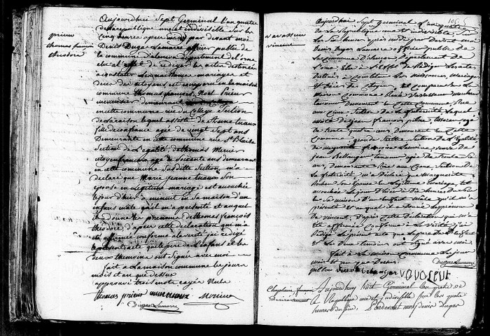 Acte de naissance de PRIEUR Thomas François Théodore (26 mars 1796),acte de naissance de VAVASSEUR Vincent (26 mars 1796),acte de naissance de CHAPLAIN François Désiré Armand (28 mars 1796).