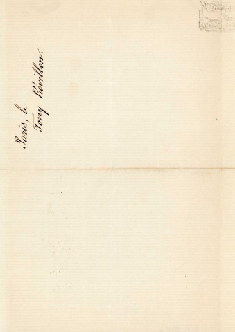 Lettre autographe signée de l'écrivain Tony Révillon à l'acteur Adolphe Laferrière (sd) .