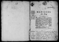 Registre des actes de mariage (1819).