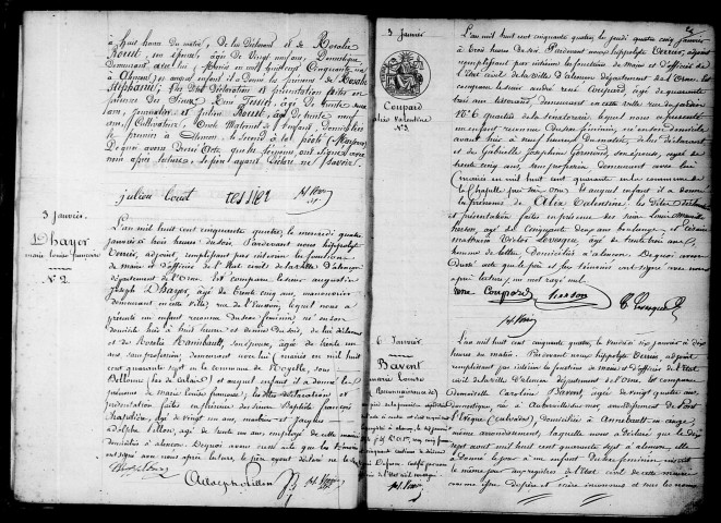 Registre des actes de naissance et adoption (1854).