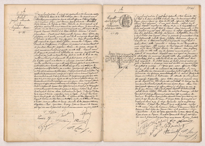 Acte de mariage de MICHEL Joseph Alexandre et LEFEVRE Suzanne Marie (06 septembre 1910), Acte de mariage de LEOPOLD Alfred Emile Joseph et SABOURIN Juliette Louise Lététia (08 septembre 1910).