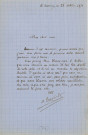 Lettre autographe signée de l'écrivain Alfred Edouard Touroude à l'acteur Adolphe Laferrière (28 octobre 1871).