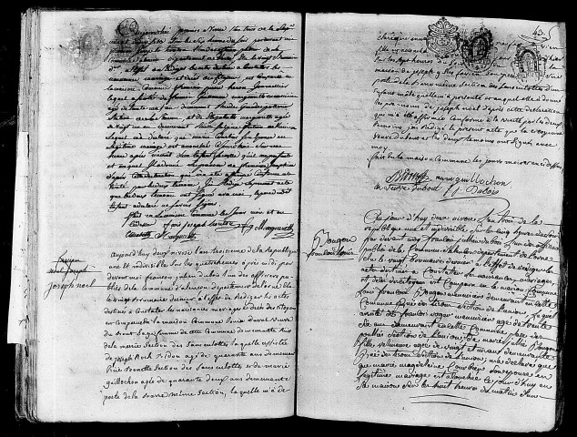 Acte de naissance de HERON Françoise Joséphine (21 décembre 1794),acte de naissance de FAVIEN Joseph Noël enfant naturel (21 décembre 1794),acte de naissance de BOUGON François Louis (22 décembre 1794).