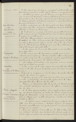 Retraités, réclamation de M. Lebouc. Foire Chandeleur, parc Américain, réclamation de M. Lebouc. Commissions, demande de M. Lebouc. Automobiles, protestation de M. Doré. Aliénés indigents, demande d'admission, avis du Conseil