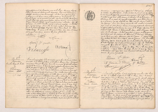 Acte de mariage de GUERIN Auguste Albert et MOTTIER Augustine Françoise Véronique (18 novembre 1910), Acte de mariage de GARNIER Emile Auguste Victor et CHEREAU Marie Adèle (21 novembre 1910), Acte de mariage de TESSIER Auguste François veuf TESSIER et POTTIER Louise Marie (24 novembre 1910).