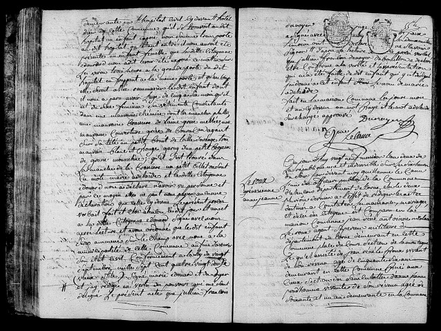 Acte de naissance de Marie Adélaïde enfant trouvé (17 juillet 1794),acte de naissance de LEROUX Grénesienne Anne Jeanne (16 juillet 1794).