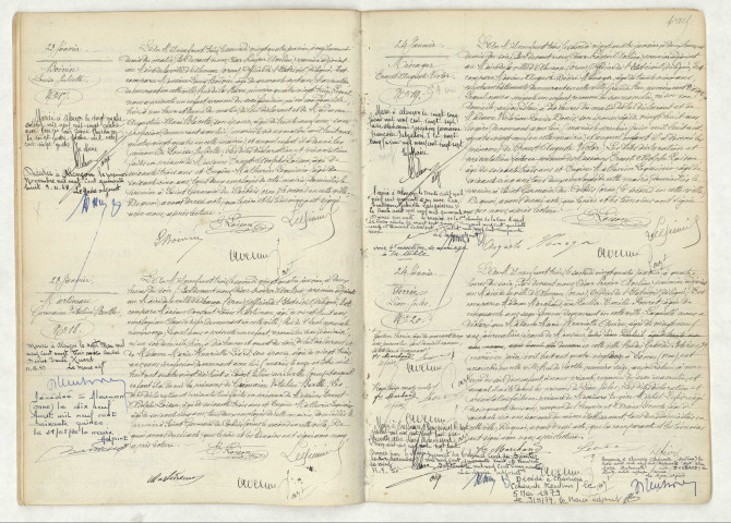 Acte de naissance de BOIVIN Louise Juliette (23 janvier 1903),MARTINEAU Germaine Vitaline Berthe,MENAGER Ernest August Victor (24 janvier 1903),SERREE Léon Jules (24 janvier 1903).