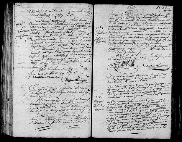 Acte de naissance de EMONT Jean Clément (15 septembre 1796),acte de naissance de Antoine Vincent enfant trouvé (14 septembre 1796),acte de naissance de MAUGER Thomas Joseph (15 septembre 1796).