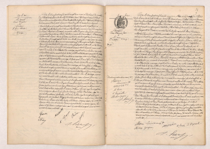 Acte de mariage de MENANT Louis Eugène et GRISON Marie Louise (22 mai 1909), Acte de mariage de LECRIVAIN Pierre François Jean et MORIN Ernestine Anne (05 juin 1909).