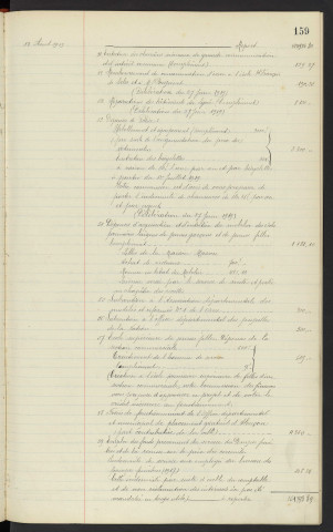 Comptabilité de la ville, budget supplémentaire de 1919, rapport