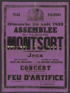 Assemblée du Faubourg de Montsort (dimanche 26 août 1877) : affiche Imprimerie E. de Broise (84cm x 61.5cm).