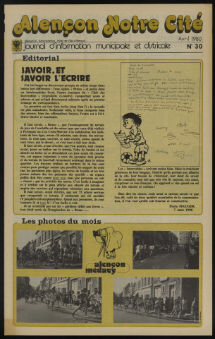 Alençon Notre Cité, journal d'information municipale et districale n°30 (avril 1980).