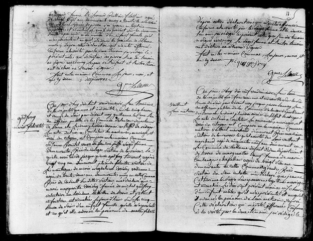 Acte de naissance de ALLAUME Suzanne Marie (6 octobre 1794),acte de naissance de GODEFROY Marie Félicité (8 octobre 1794),acte de naissance de VAILLANT Louis Mathurin (8 octobre 1794).