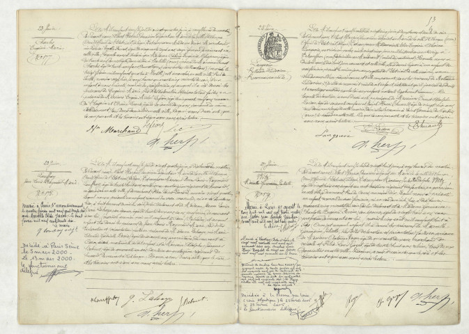 Acte de naissance de CHARLES Eugénie Marie (23 juin 1909),acte de naissance de LAUFFRAY Jean Louis Raymond Marie (23 juin 1909),reconaissance de LANGEVIN Rollande Ludovine (25 juin 1909),acte de naissance de WITZ Marcelle Germaine Juliette (27 juin 1909)