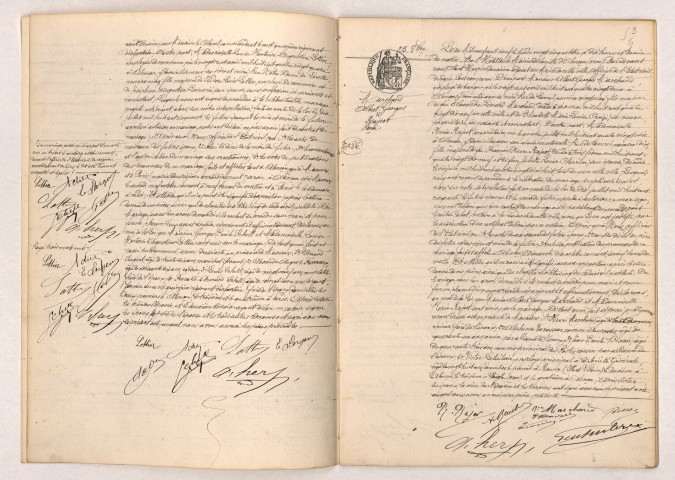 Acte de mariage de SCHELL Georges Emile et LOTTIN Louise Hortense Augustine (23 octbre 1909), Acte de mariage de MARCHAND Albert Georges et RAJEOT Renée (25 octobre 1909).