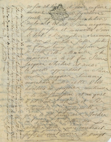 Contrat de vente entre le Sieur Mathieu Frédéric Allix et Jean Desroches, d'une partie de la maison sise 45-47 rue Cazault (15 mars 1780) (2 exemplaires).