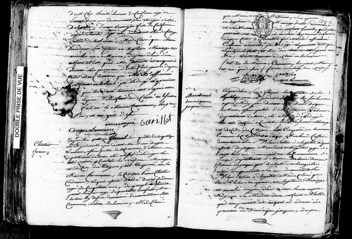 Acte de naissance de VAUGON Michel Pierre (2 mai 1796),acte de naissance de CHARTIER Frosine (3 mai 1796),acte de naissance de MARCHAND Dominique Jacques (5 mai 1796).