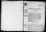 Registre des actes de naissance et adoption (1834).