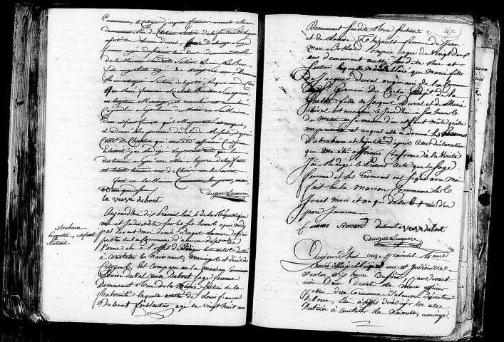 Acte de naissance de ESNAULT Adélaïde Rosalie (28 mai 1796),acte de naissance de DUVAL Abraham Hyppolite enfant naturel (29 mai 1796),acte de naissance de ARNOX LABERGE Sophie Marie (30 mai 1796).