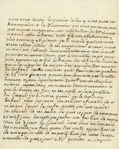 Lettre autographe signée de la veuve Jérôme Pétion à Mme Valazé (20 fructidor an).