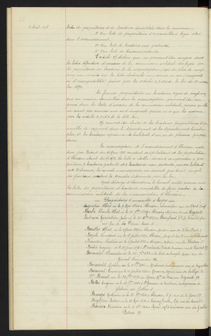 Commission arbitrage des loyers, établissement de la liste des propriétaires et locataires appelés à faire partie de la dite commission