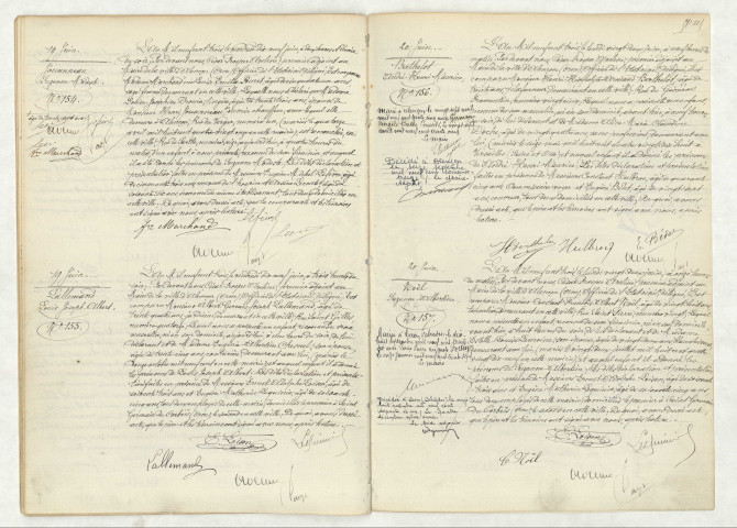 Acte de naissance de JOUANNEAU Suzanne Modeste (19 juin 1903),LALLEMAND Louis Joseph Albert (19 juin 1903),BERTHELOT André Henri Maurice (20 juin 1903),NOËL Suzanne Albertine (20 juin 1903).