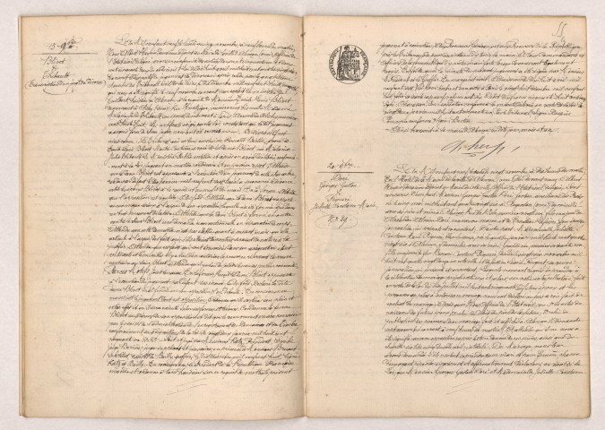 Transcription d'un jugement de divorce de BLIVET Emile Louis et THIBAULT Mélanie Julie (15 novembre 1909), Acte de mariage de DORÉ Georges Gaston et PIQUERÉ Juliette Constance Marie (20 novembre 1909).