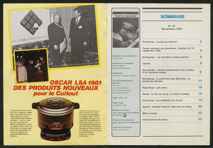 Le Point de rencontre Moulinex n°31 (novembre 1981)