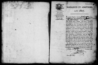 Registre des actes de naissance et adoption (1er janvier-31 décembre 1807).