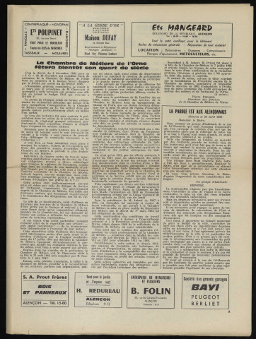 Cité des Ducs, bulletin municipal officiel de la Ville d'Alençon n°5 (juillet 1966).