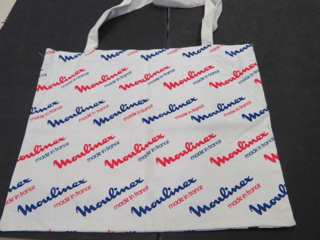 Sac en tissu Moulinex (coton), Alençon Moulinex, don de l'association Moulinex Jean Mantelet.