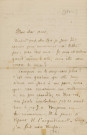 Lettre autographe signée de l'écrivain Alfred Edouard Touroude à l'acteur Adolphe Laferrière [1872].