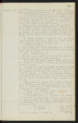 Budget de la ville pour 1917, rapport