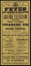 Fêtes de Bienfaisance (Dimanche et lundi de Pâques 1er et 2 avril 1877) : affiche programme typographique jaune (84.5x180).