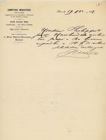 Etude pour améliorer la distribution d'eau potable à Alençon, projet d'acquisition des sources de la Briante : correspondance (1882-1887).