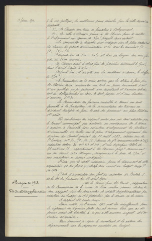 Alignements, Rue de l'Ecusson, immeubles Chevrier, indemnité pour acquisition de portions d'immeubles. Budget de 1913, vote de crédit supplémentaires