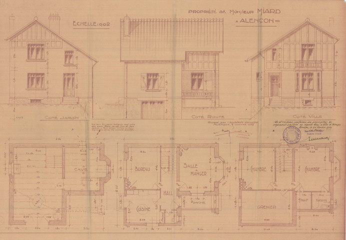 permis de construire n°4, Construction d'une maison d'habitation rue de Bretagne Alençon, (date de décision : 1939), (auteur du projet, architecte : MERCIER Robert).