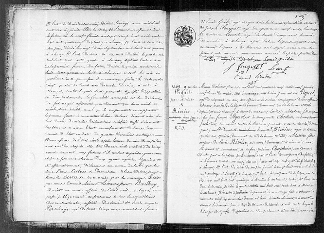 Registre des actes de mariage (1849).