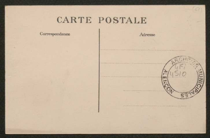 Alençon (Orne), Fêtes de l'inauguration de l'Hôtel des Postes, La Préfecture, Départ du Ministre pour le Banquet, carte postale ancienne noir et blanc n°7, A.M.F. éditeur, (Date cliche : 24 septembre 1911), (14x9),AMA.