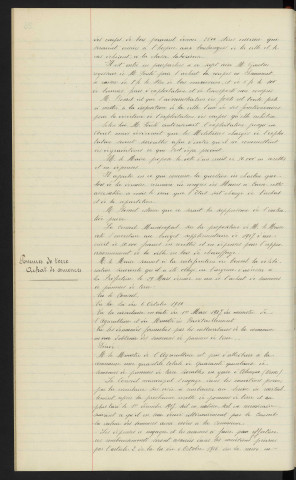 Approvisionnement en bois de chauffage, lettre de Mr le Préfet. Attribution a la ville par le ministre de l'agriculture de pommes de terre, achat de semences