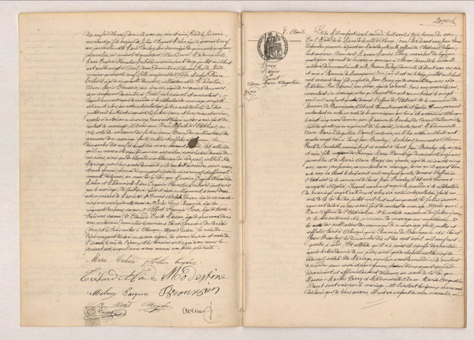 Acte de mariage de Melun Eugène Alexandre et TRÉHARD Marie Eugénie Fleurestine (31 mars 1905), acte de mariage de BERRY Marius et DANET anne Marie Augustine (8 avril 1905),
