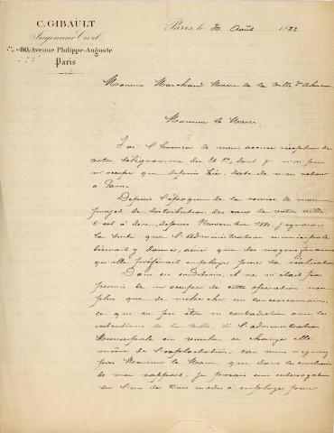 Etude pour améliorer la distribution d'eau potable à Alençon, recherches de sources environnantes : correspondance, articles de presse, note.