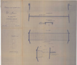 Construction d'un château d'eau de 700m3, détail passerelle et palier, meurtrière : coupes, vues en plan (Larbanet, éch : 1/200, plan n°12, 11 juillet 1936).