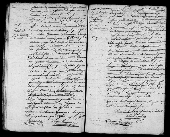 Acte de naissance de ROBILLARD Sophie Elisabeth (28 juillet 1796),acte de naissance de DELAHOUSSE Marie Jeanne Joséphine et Renée Louise enfants jumeaux (30 juillet 1796).