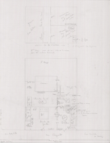 Maisons 49-51 rue Cazault, plan des étages (Maryvonne Thoréton), AMA, 2018
