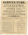 Concours de chevaux, distribution de prix et primes d'encouragement pour les plus beaux chevaux (28-29 janvier 1833) : affiche arrêté préfectoral.