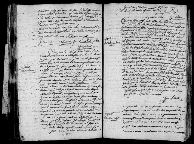 Acte de naissance de LAVEILLE Jean Baptiste Mathieu (15 mars 1795),acte de naissance de SAVARY Marie Louise (18 mars 1795),acte de naissance de LEGENDRE Elisabeth Agathe (18 mars 1795),acte de naissance de DUPONT François Joseph (19 mars 1795).