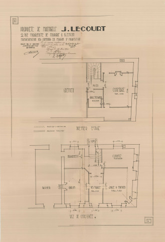 permis de construire n°9, Construction d'une maison d'habitation Rue Marguerite de Navarre Alençon, (date de décision : 1933), (auteur du projet, architecte : PERRIER).