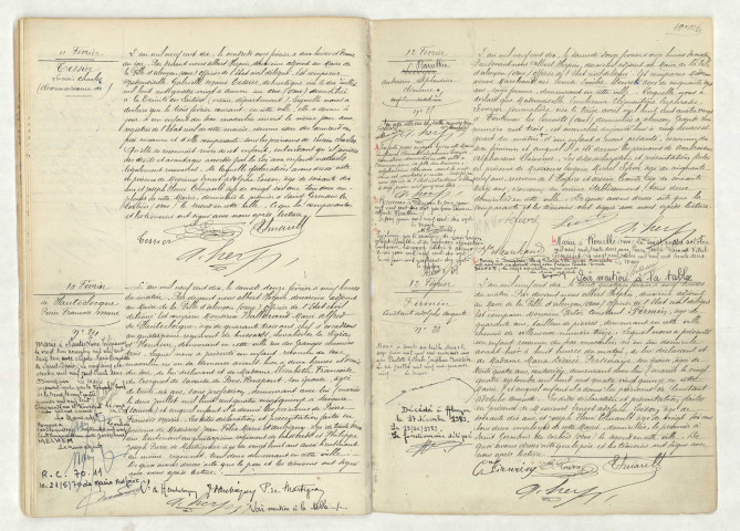 Reconnaissance de TESSIER Lucien Charles (11 février 1910),acte de naissance de DE HAUTECLOCQUE Pierre François Marie (10 février 1910),acte de naissance de BOUILLIE Ambroisine Alphonsine Clémence (12 février 1910),acte de naissance de FIRMIN Constant Adolphe Auguste (12 février 1910).