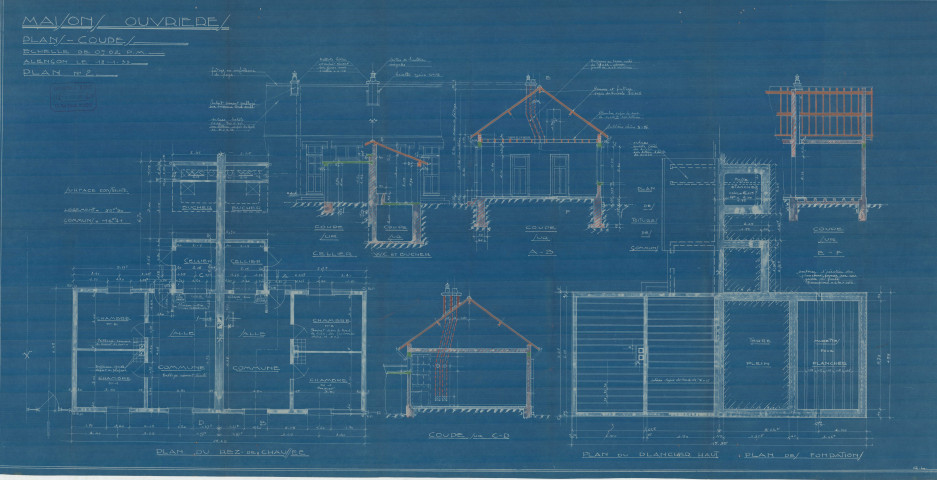 permis de construire n°3, Construction d'une maison ouvrière Rue Boucher de Perthes Alençon, (date de décision : 1933), (auteur du projet, architecte : MENOT (entrepreneur)).
